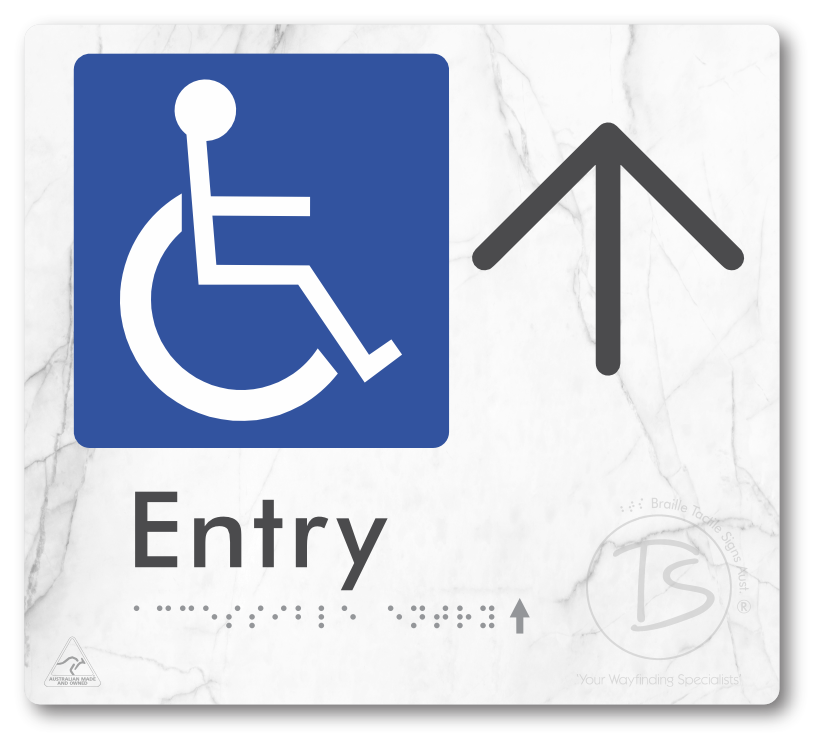 Accessible Entry with Large Directional Arrow