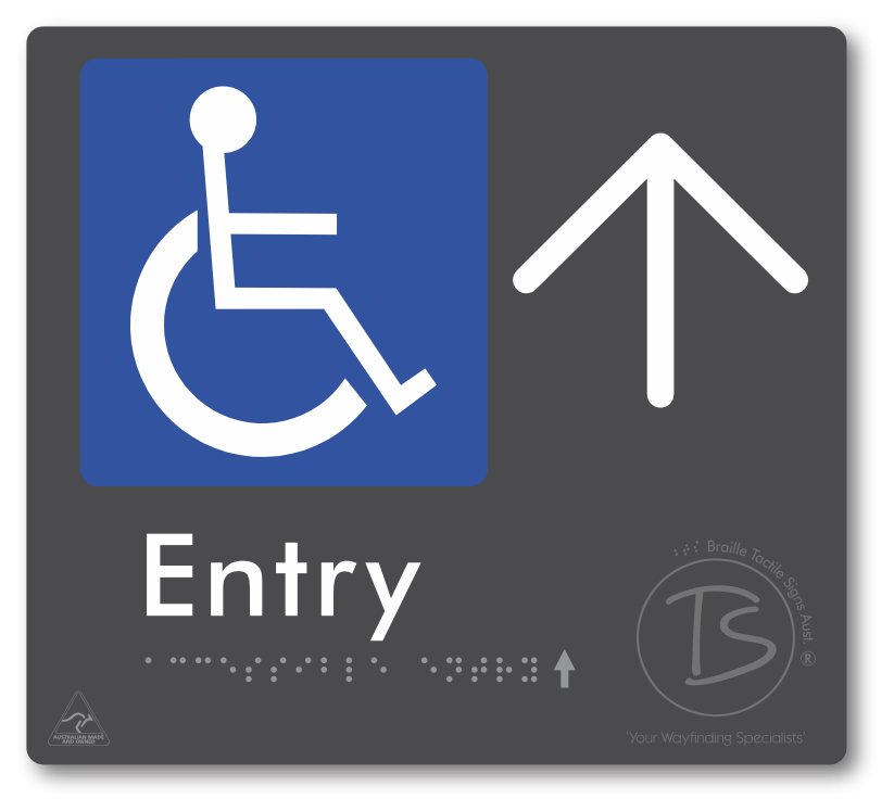 Accessible Entry with Large Directional Arrow