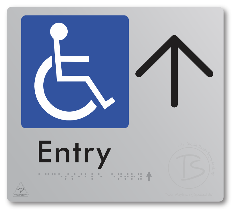 Accessible Entry with Large Directional Arrow