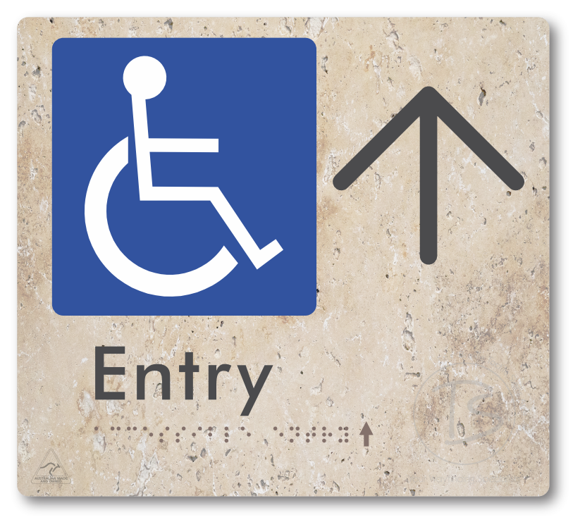 Accessible Entry with Large Directional Arrow