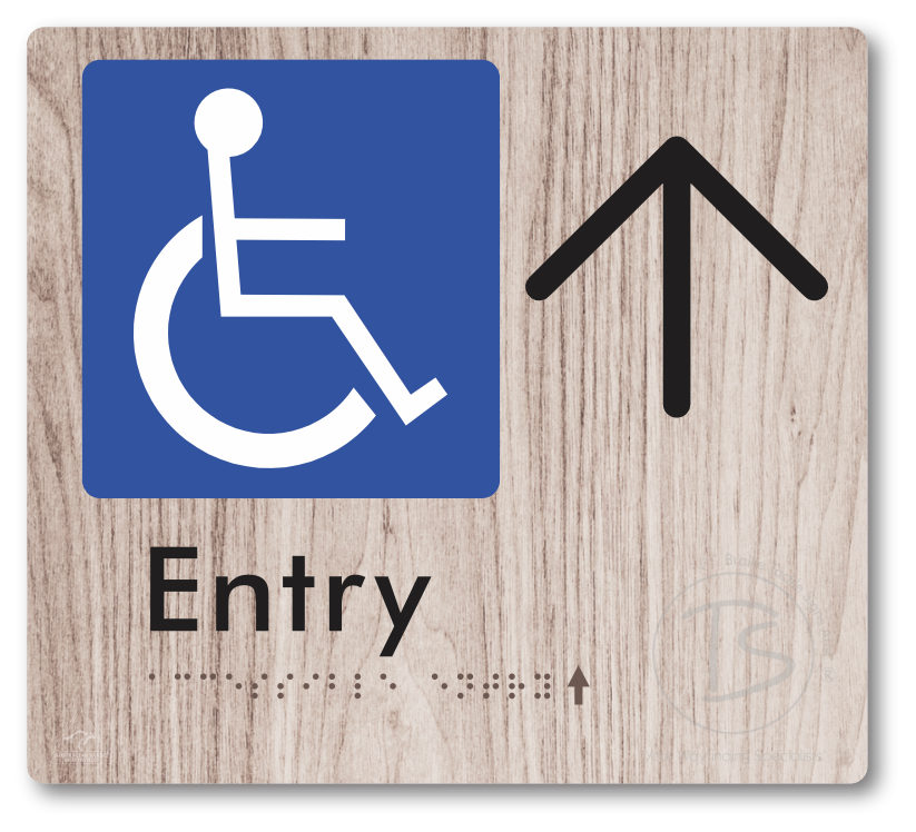 Accessible Entry with Large Directional Arrow