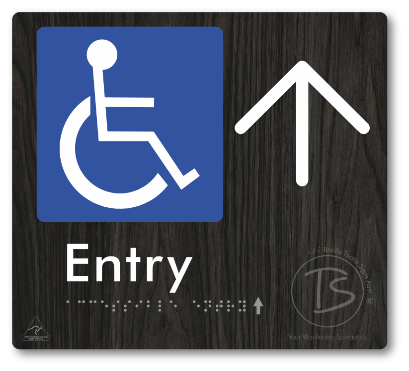 Accessible Entry with Large Directional Arrow