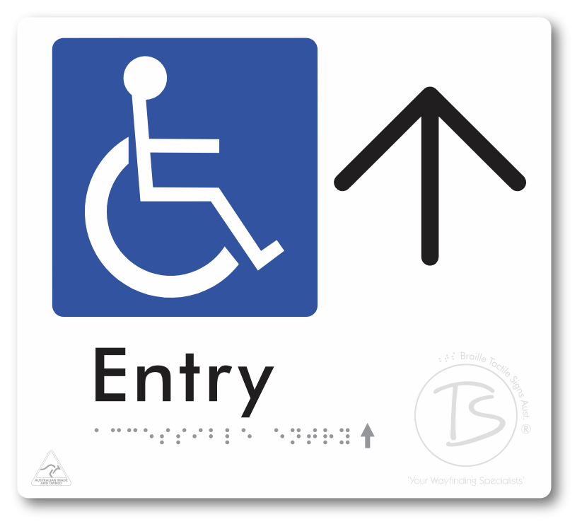 Accessible Entry with Large Directional Arrow