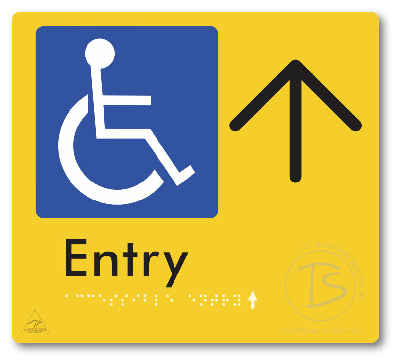 Accessible Entry with Large Directional Arrow