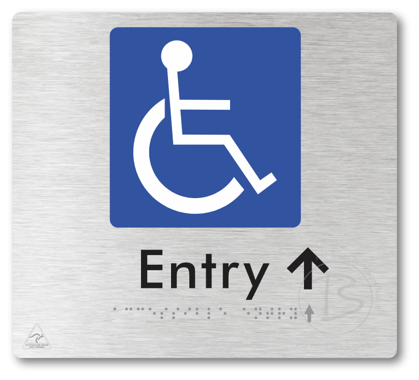 Accessible Entry with Small Directional Arrow