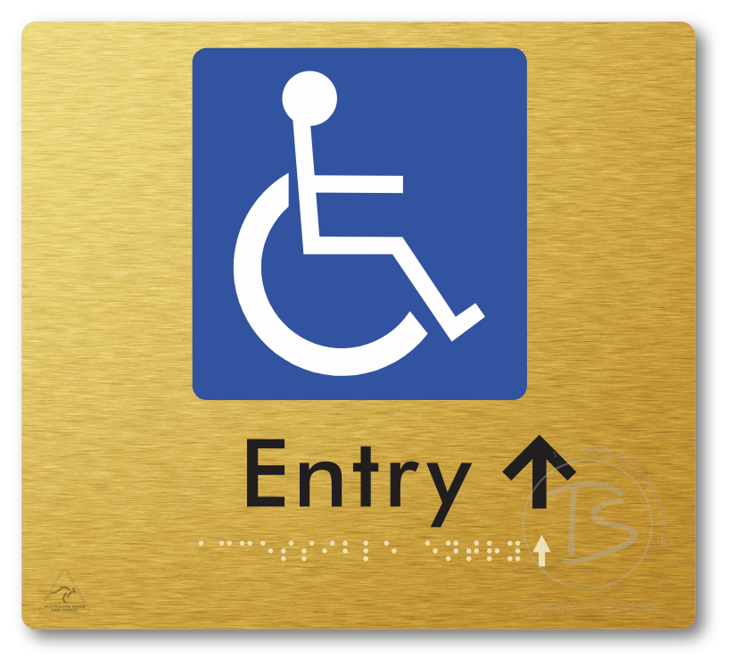 Accessible Entry with Small Directional Arrow