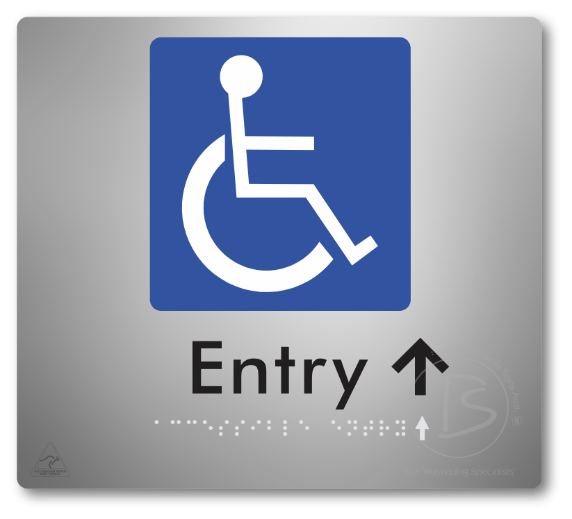 Accessible Entry with Small Directional Arrow