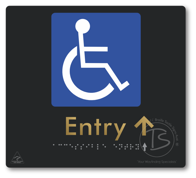 Accessible Entry with Small Directional Arrow