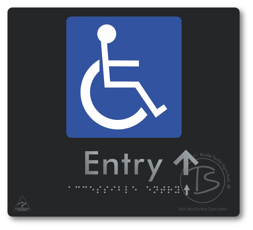 Accessible Entry with Small Directional Arrow