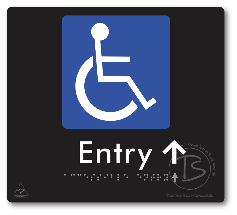 Accessible Entry with Small Directional Arrow