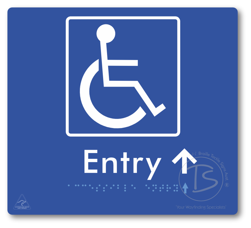 Accessible Entry with Small Directional Arrow