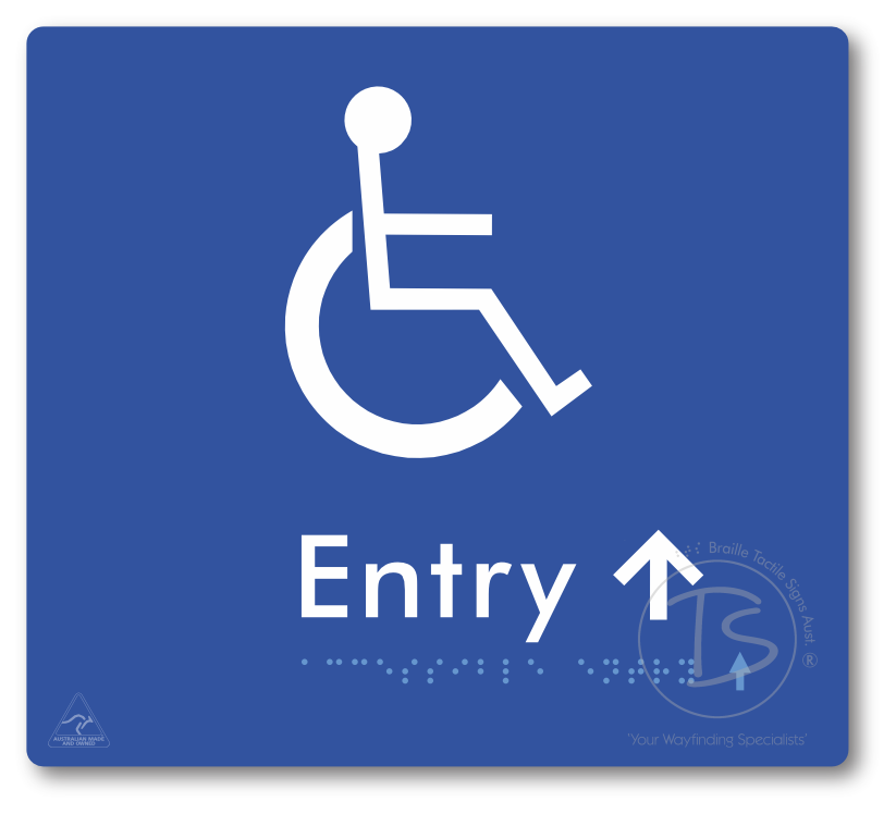 Accessible Entry with Small Directional Arrow