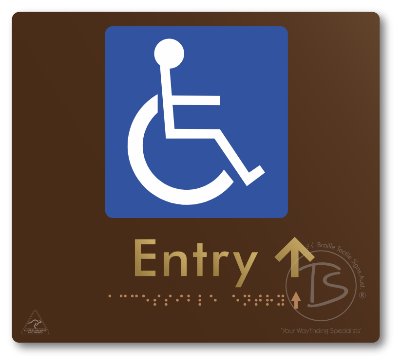 Accessible Entry with Small Directional Arrow