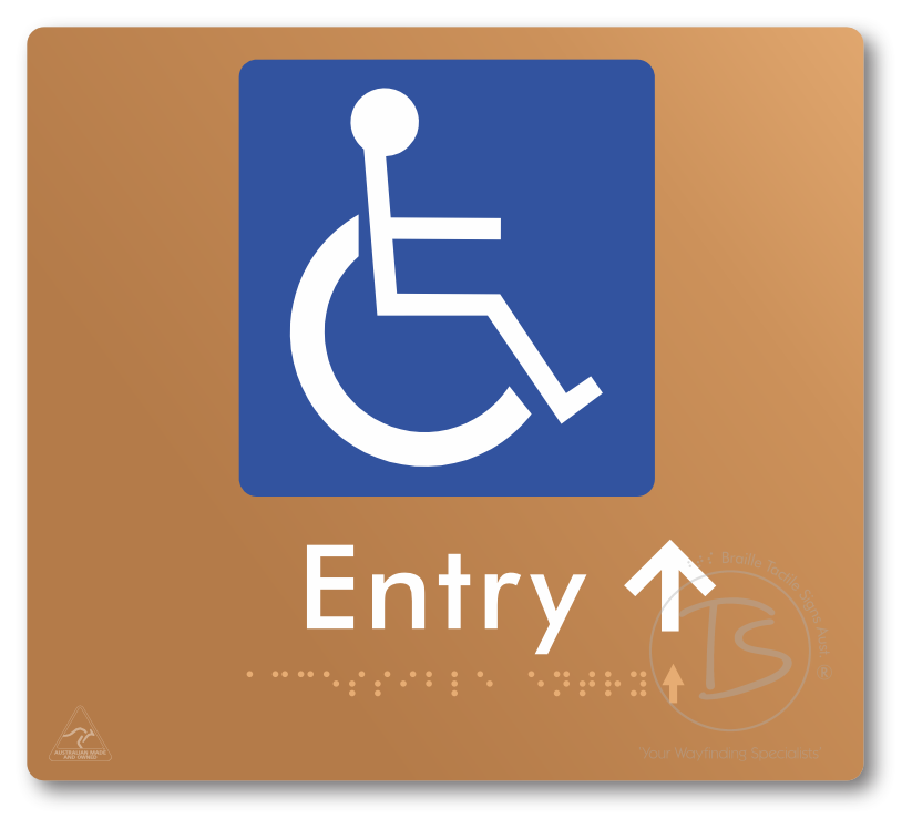 Accessible Entry with Small Directional Arrow
