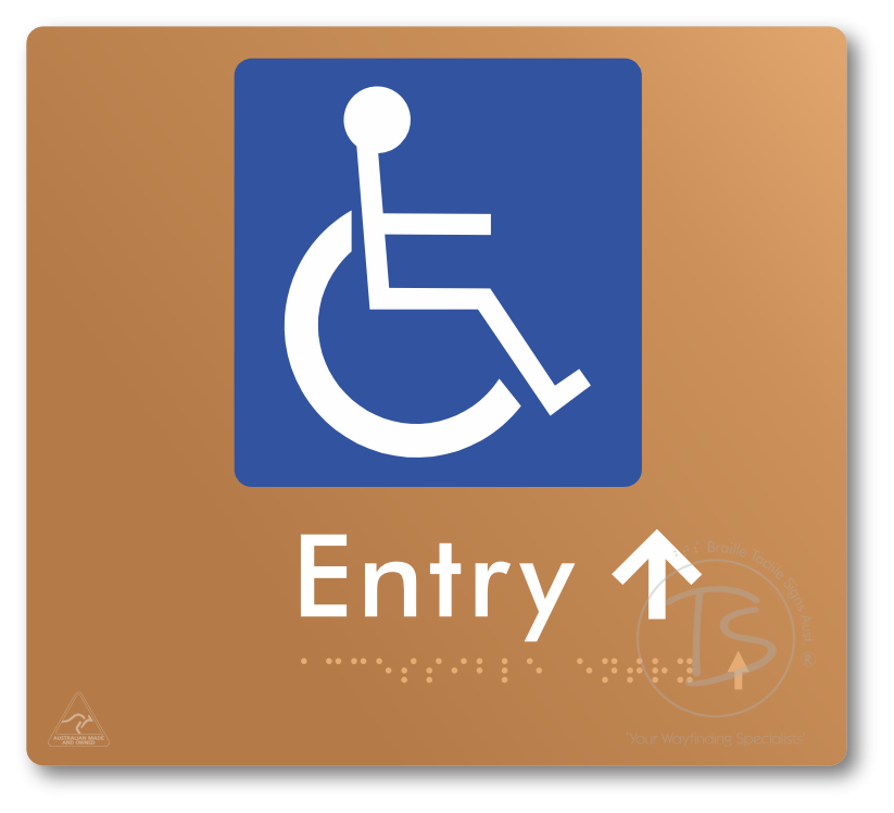 Accessible Entry with Small Directional Arrow