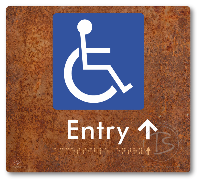 Accessible Entry with Small Directional Arrow