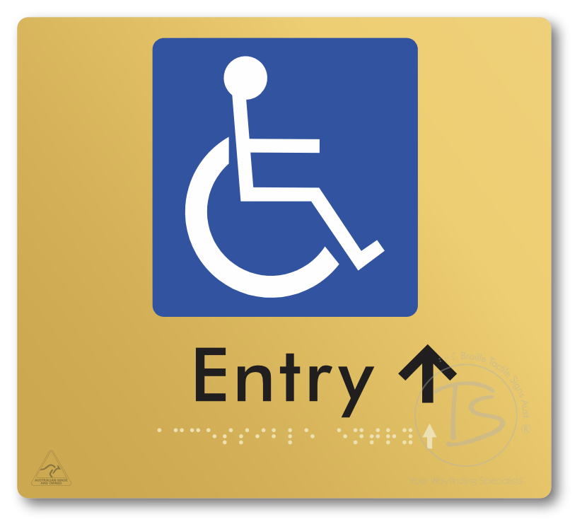 Accessible Entry with Small Directional Arrow