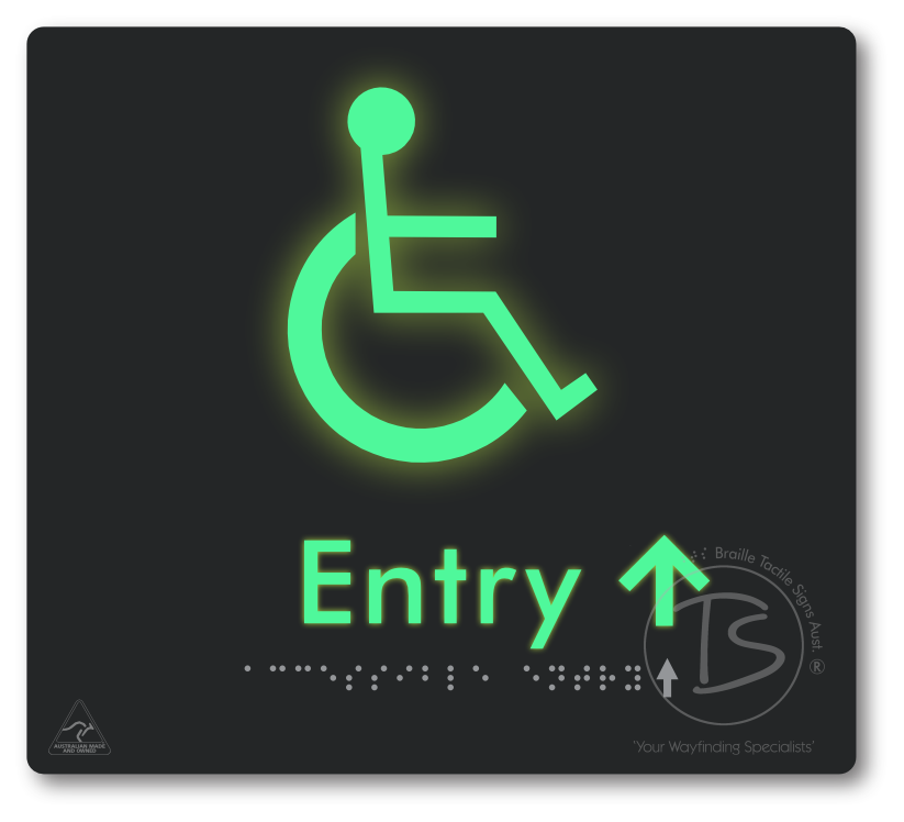 Accessible Entry with Small Directional Arrow