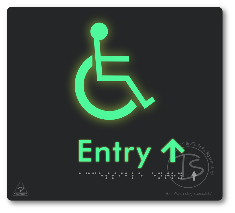 Accessible Entry with Small Directional Arrow