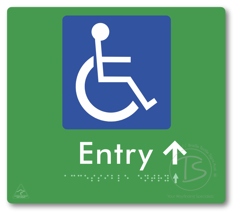 Accessible Entry with Small Directional Arrow