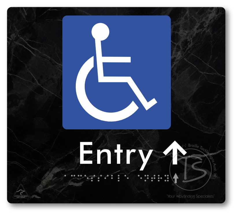 Accessible Entry with Small Directional Arrow