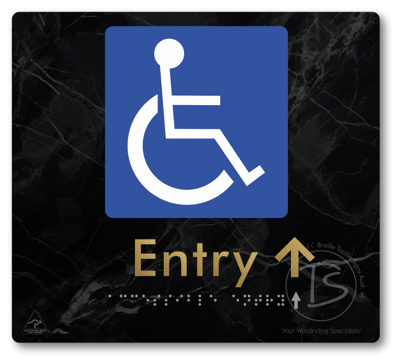 Accessible Entry with Small Directional Arrow