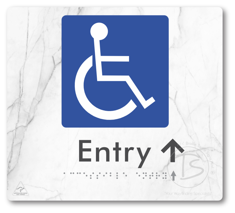Accessible Entry with Small Directional Arrow