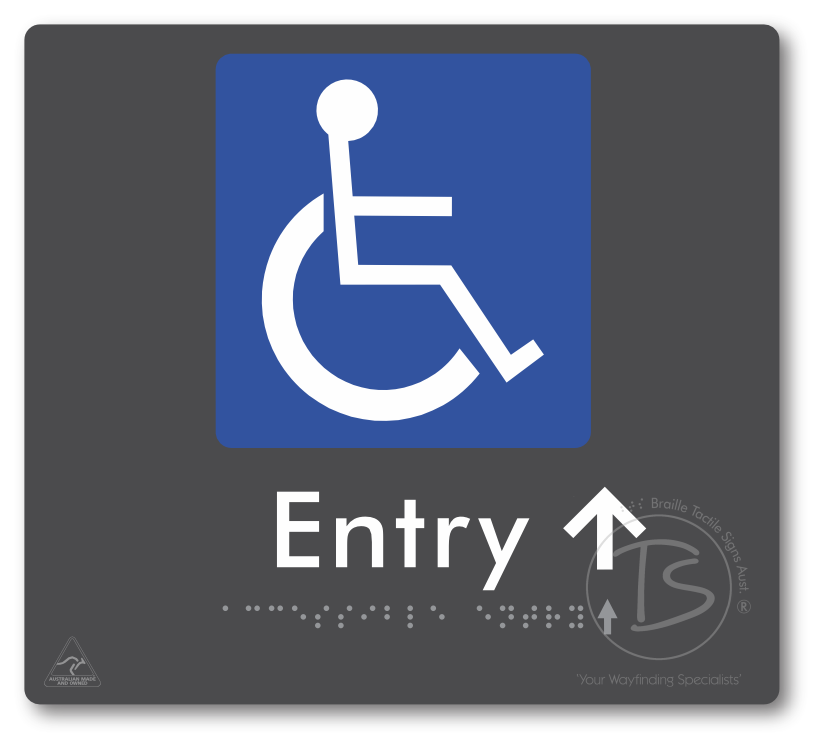 Accessible Entry with Small Directional Arrow