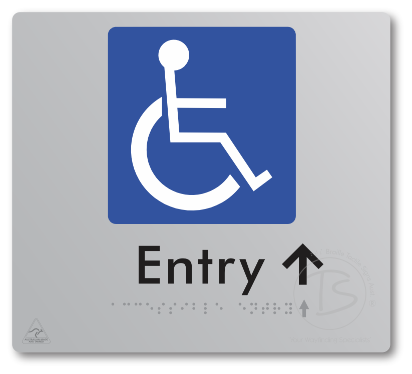 Accessible Entry with Small Directional Arrow
