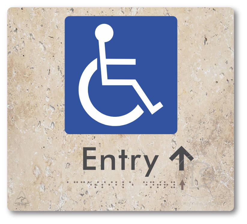 Accessible Entry with Small Directional Arrow