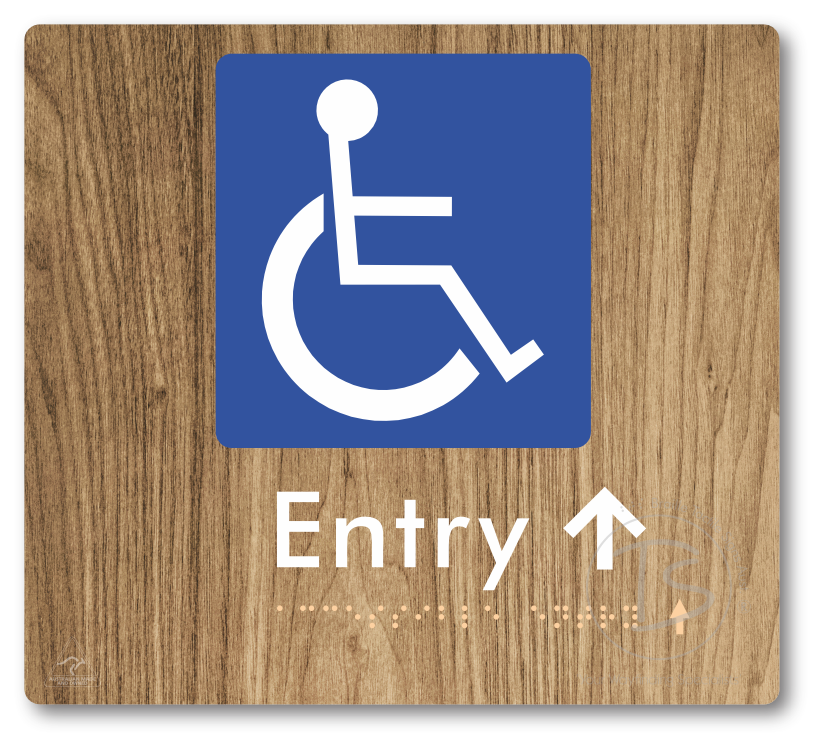 Accessible Entry with Small Directional Arrow