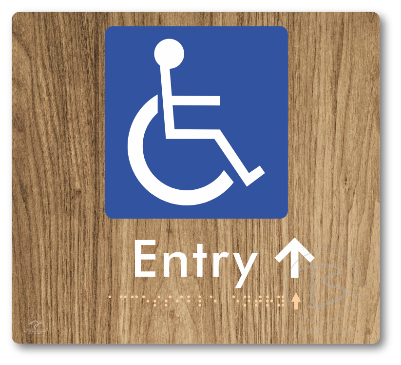 Accessible Entry with Small Directional Arrow