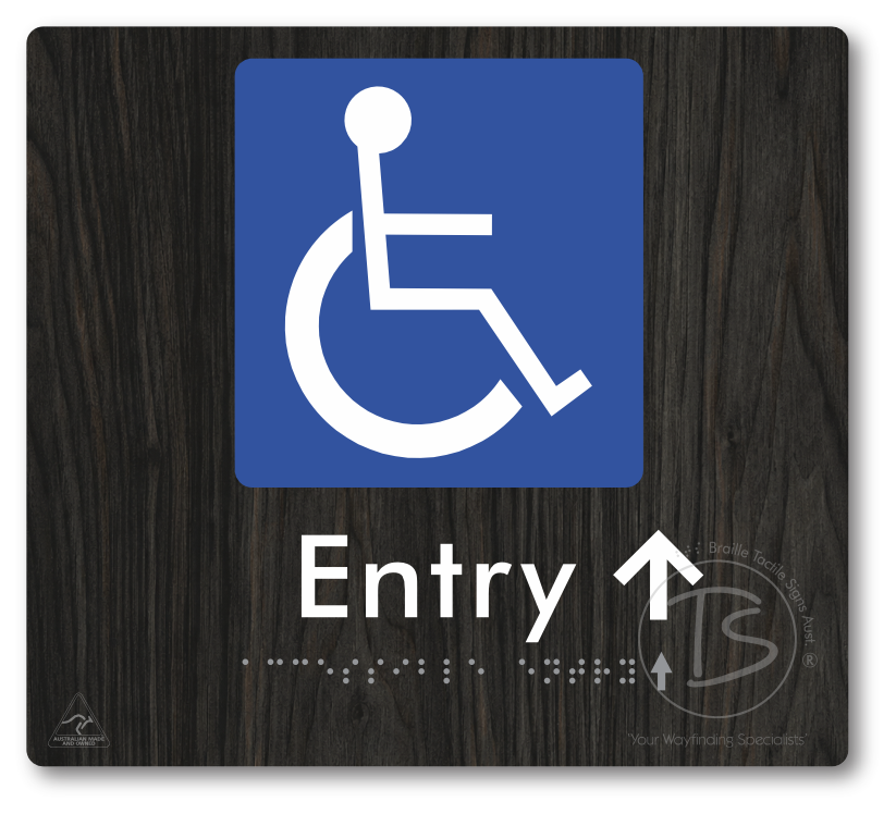 Accessible Entry with Small Directional Arrow