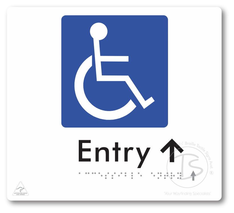 Accessible Entry with Small Directional Arrow