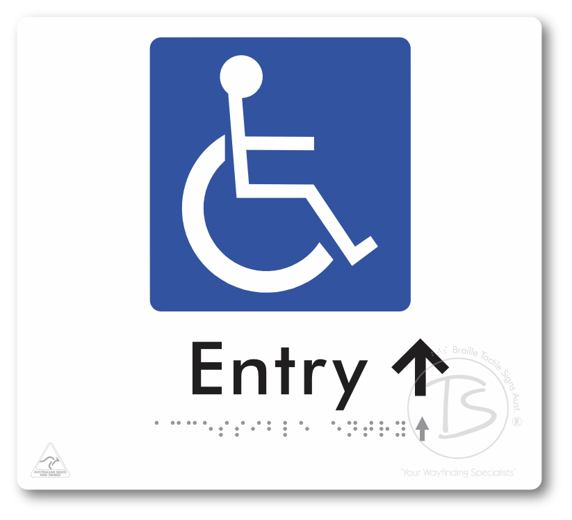 Accessible Entry with Small Directional Arrow