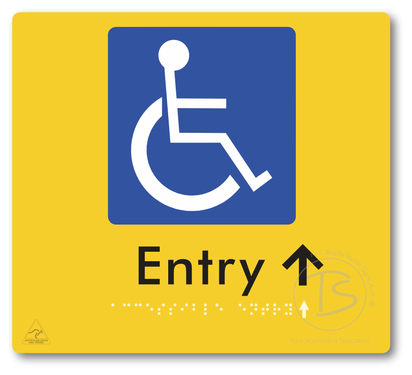 Accessible Entry with Small Directional Arrow