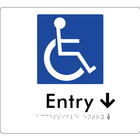 Accessible Entry with Small Arrow - Braille Tactile Signs Aust.