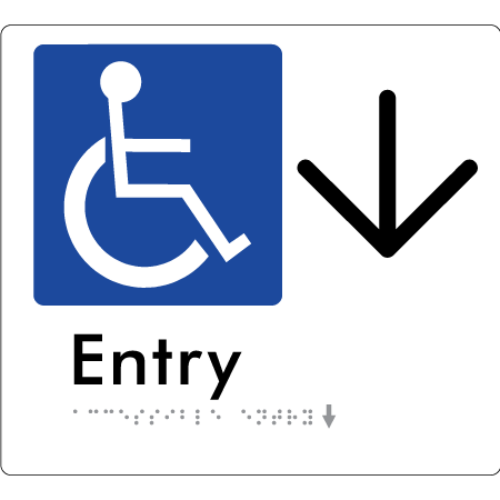 Accessible Entry with Large Directional Arrow (Copy) - Braille Tactile Signs Aust.