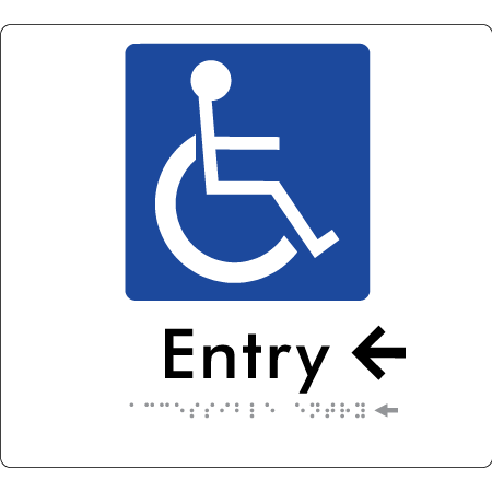 Accessible Entry with Small Arrow - Braille Tactile Signs Aust.