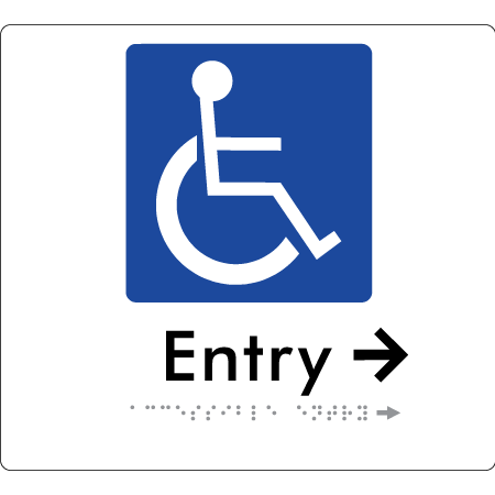 Accessible Entry with Small Arrow - Braille Tactile Signs Aust.