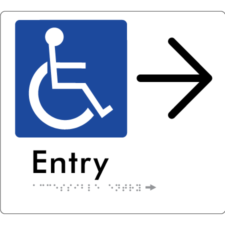 Accessible Entry with Large Directional Arrow (Copy) - Braille Tactile Signs Aust.