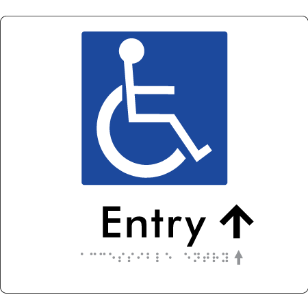 Accessible Entry with Small Arrow - Braille Tactile Signs Aust.