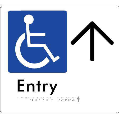 Accessible Entry with Large Directional Arrow (Copy) - Braille Tactile Signs Aust.