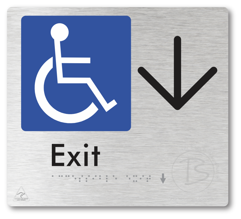 Accessible Exit with Large Directional Arrow