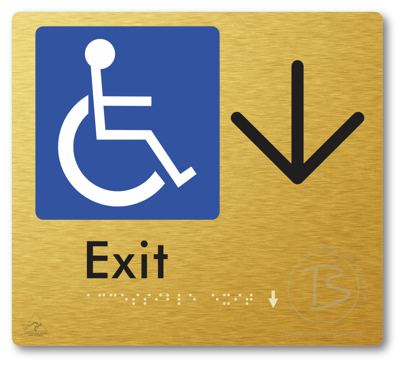 Accessible Exit with Large Directional Arrow