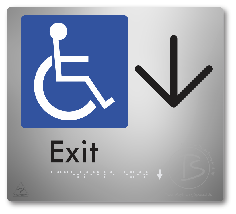 Accessible Exit with Large Directional Arrow