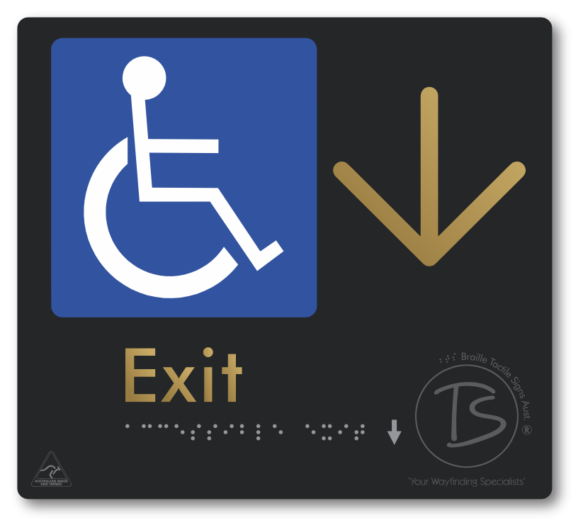 Accessible Exit with Large Directional Arrow