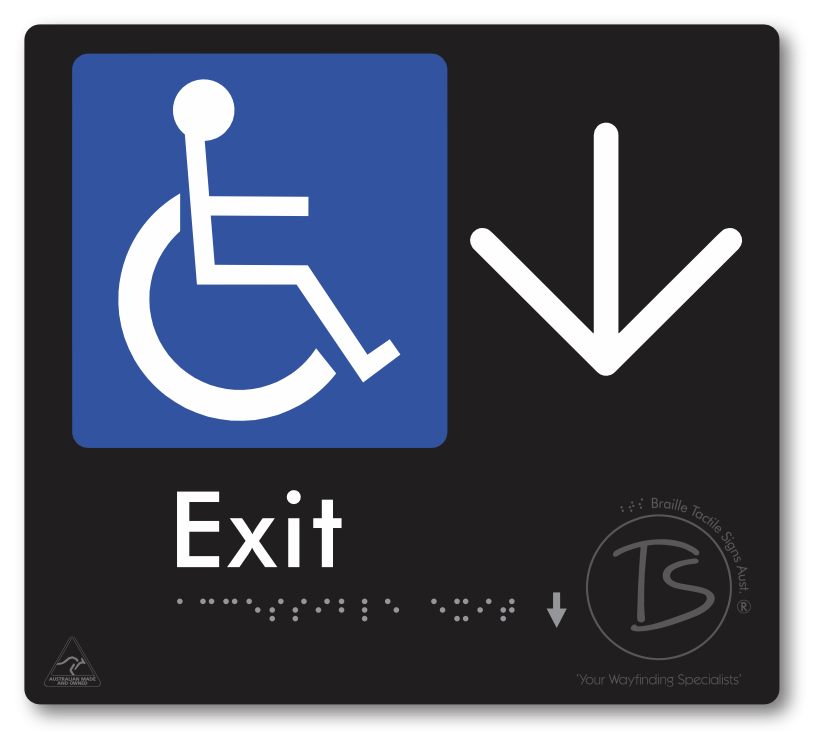 Accessible Exit with Large Directional Arrow