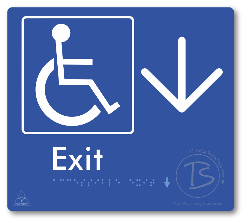 Accessible Exit with Large Directional Arrow