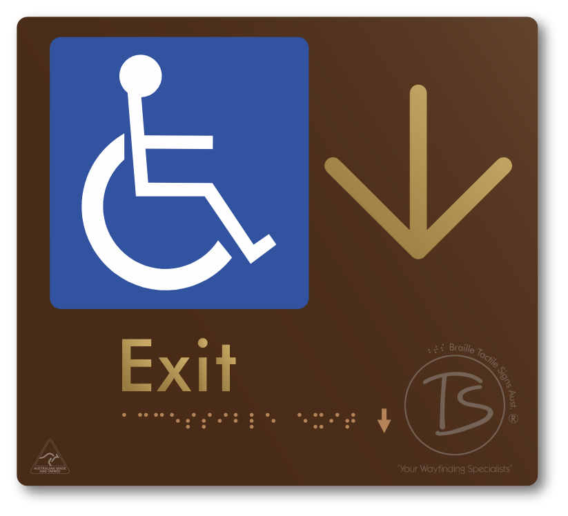 Accessible Exit with Large Directional Arrow